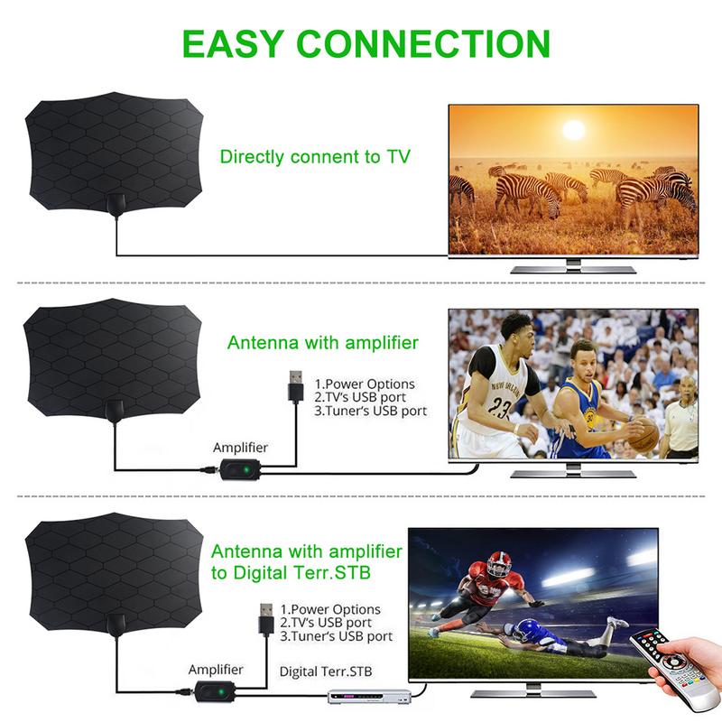 240 Mijl 1080P Digitale Hdtv Antenne Thuis Indoor Tv Antenne Met Versterker Signaal Booster Radius Surf Hd Mini Antennes antenne