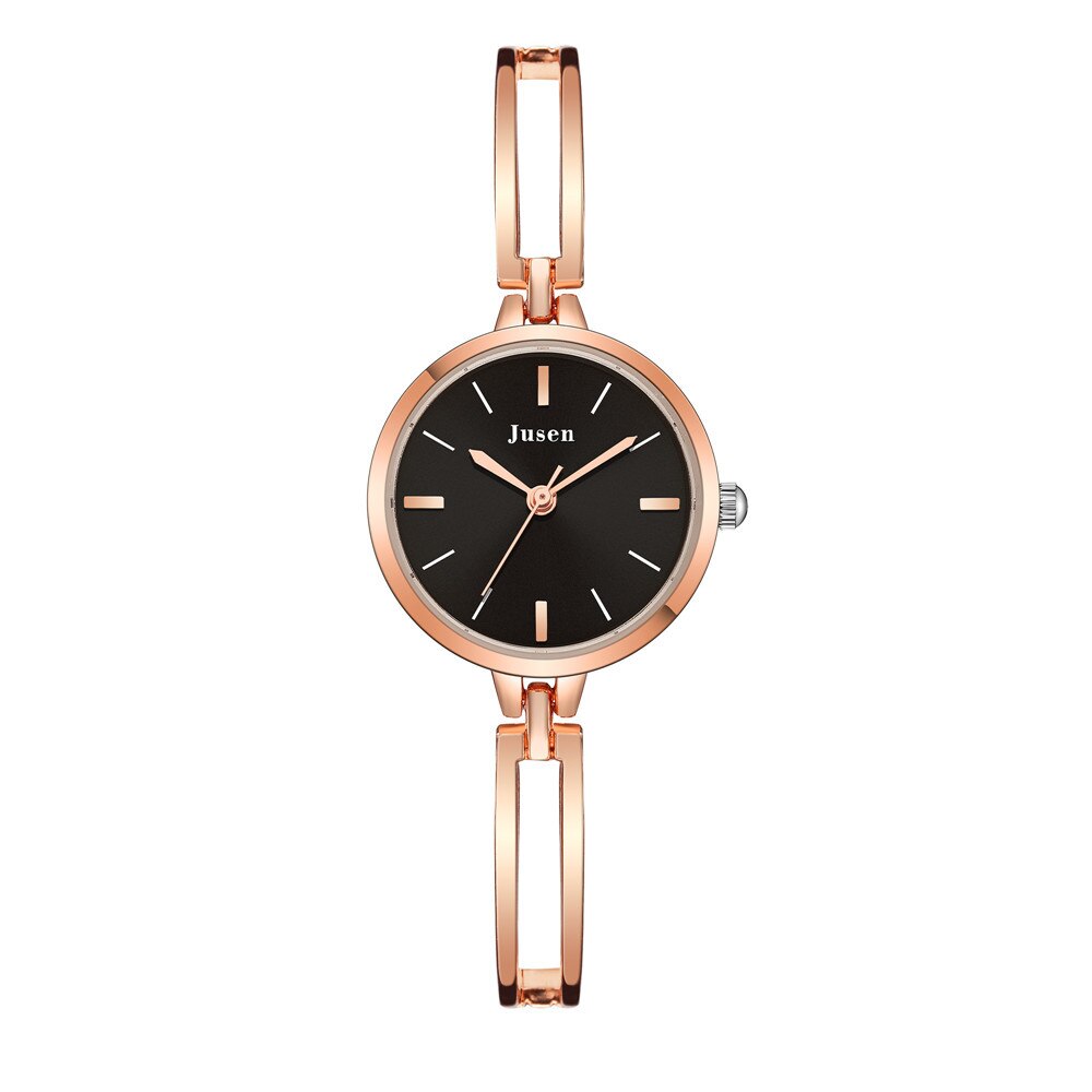 Luxe Vrouwen Armband Horloges Minimalistische Kwaliteiten Dames Quartz Horloges Goud Zilver Rvs Vrouw Klok: rose gold black