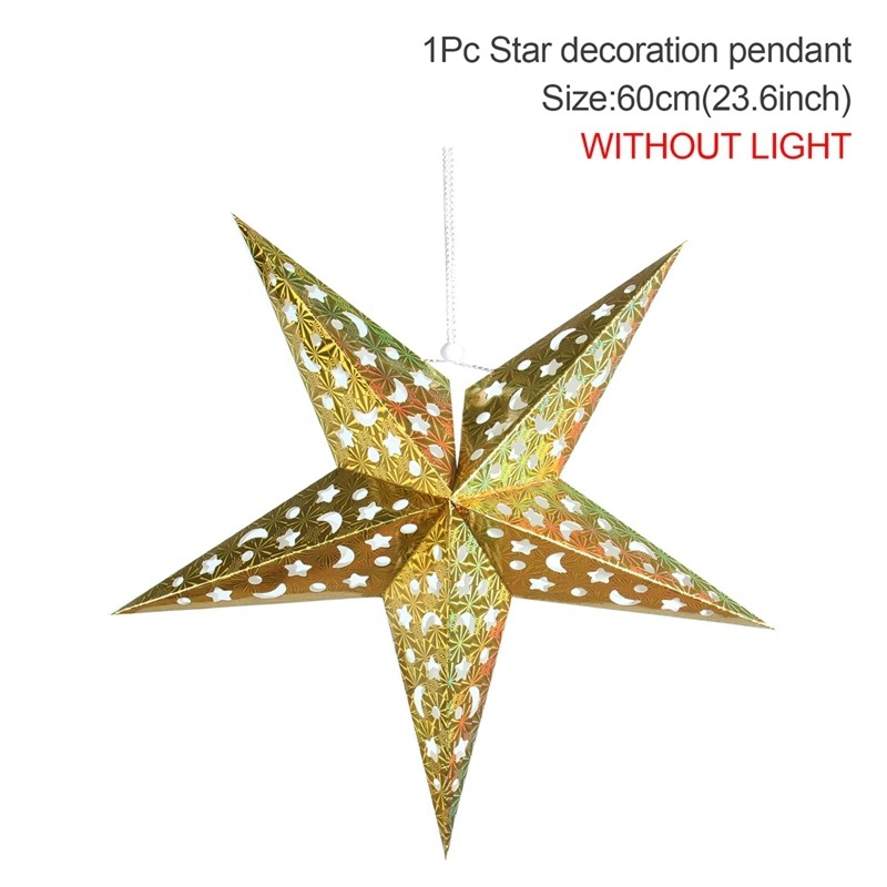 30–75 cm Kerst Holle Ster Opknoping Hanger Raamrooster Kerst Decoratie voor Huis 2024 Papieren Lampenkap Bruiloft Kerstcadeau: Olijf