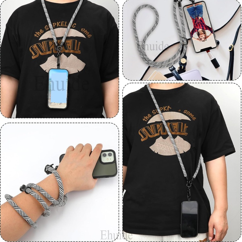 Multifunctional Cell Phone Lanyard Adjustable Crossbody Neck Nylon Shoulder Strap Universal 1 CM Thick Rope Mobile Case Cover
