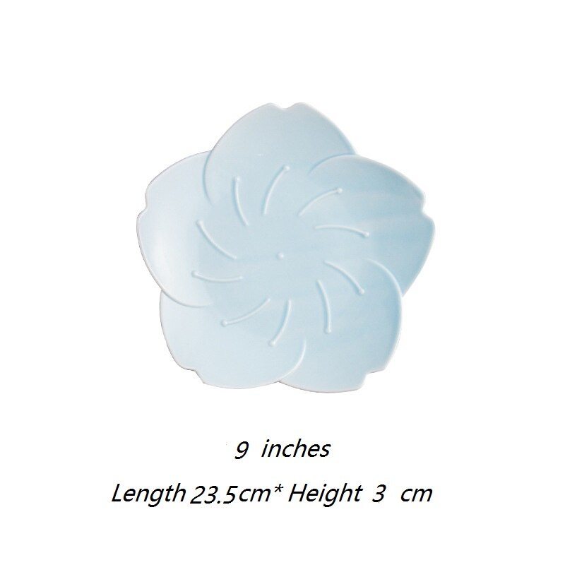 Japanese Gradient Petal Ceramic Tableware Western Dish Cup Coffee Cup Tray Sauce Plate Petal Dishes Salad Dessert Baking Bowl: 12