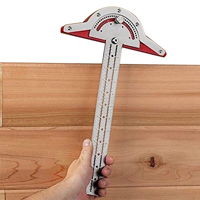 Woodworkers Edge Rule,Protractor Angle Finder,Two Arm Woodworking Ruler Angle Measure Tool, Baseboard Crafts