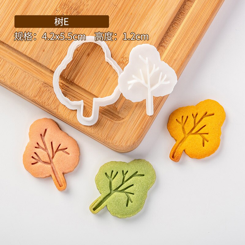 Cartoon Boom Cookie Embosser Mold Fondant Icing Biscuit Cutter Mold 3D Stereo Drukken Bakken Tool Thanksgiving Cookie Stempel Set: E2606-E