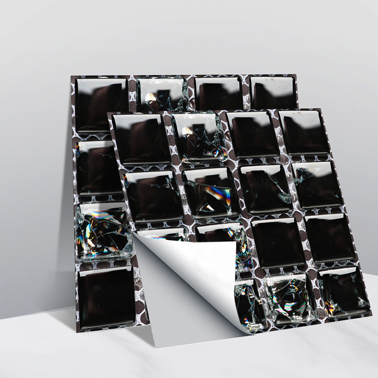 30 #10Pc 3D Kristal Tegel Stickers Muursticker Diy Waterdichte Zelfklevende Wall Art Decals Voor Bar teller Badkamer Muur Sticker