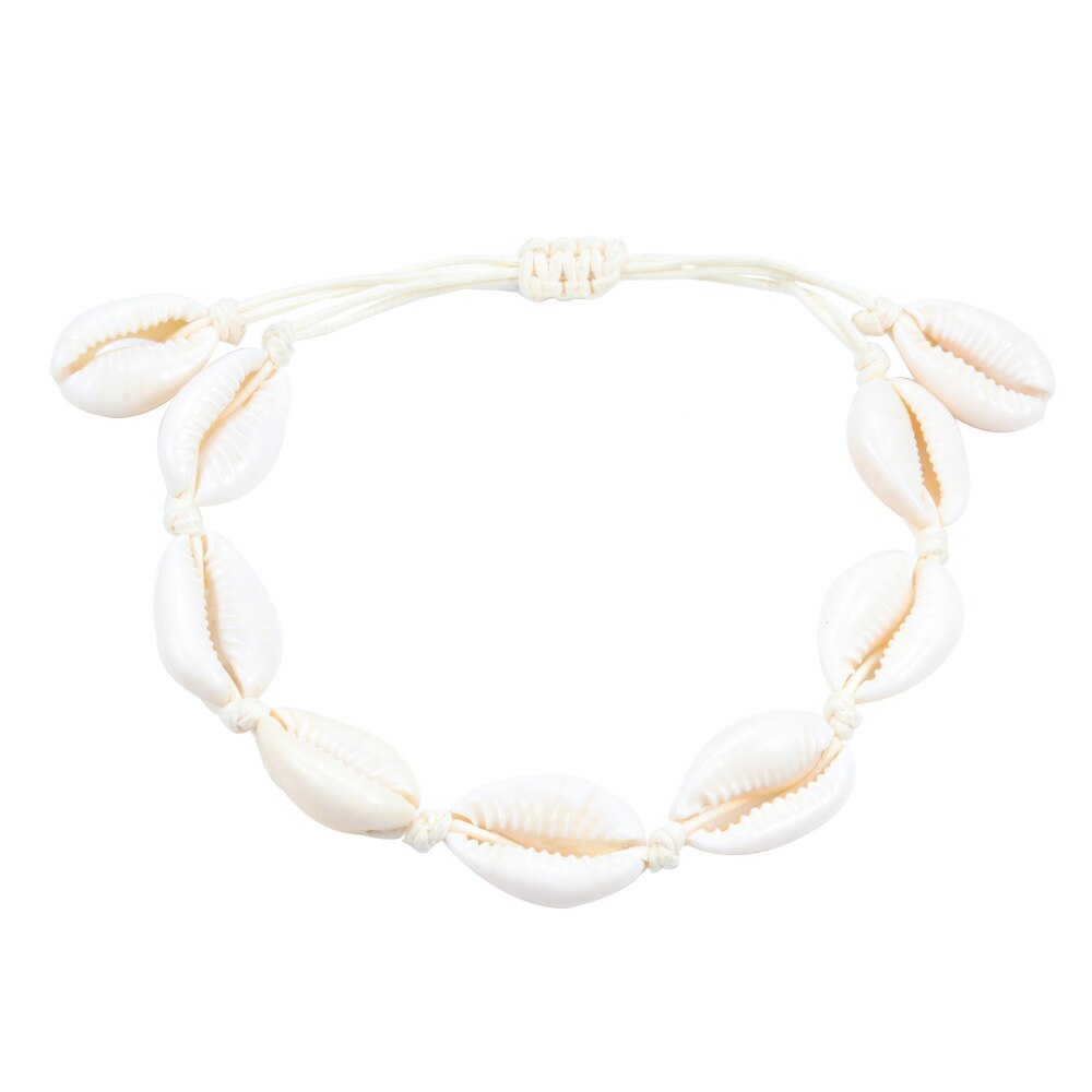 Boho coquillage Bracelet breloque Femme coquilles Bracelets tricot à la main plage perle naturelle coquille accessoires bijoux directe: white