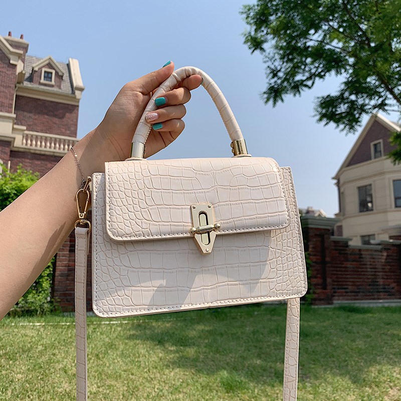 Crossbodytassen met krokodillenmotief voor dames, kleine handtas met ketting, kleine tas van pu-leer, avondtassen voor dames