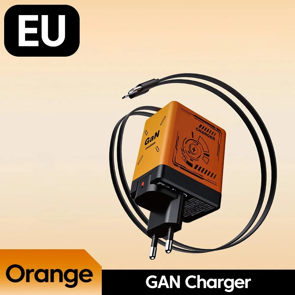GaN 20W Snellader met intrekbare Type-C kabel, snellaadadapter voor iPhone 17 16 15 14 13 12 11 iPad: DE