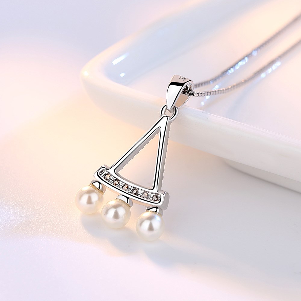 NEHZY-collar con colgante de plata de ley 925 para mujer, joyería de , collar de perlas de circonita de cristal de , 45CM de longitud