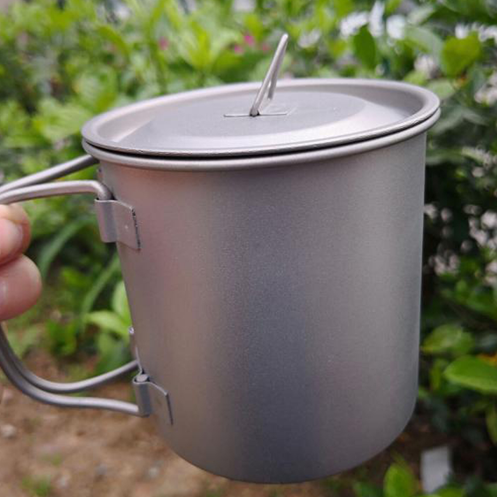 62 ml/400 ml Titanium Pot Titanium Water Mok Cup Ronde Wijn Cup Outdoor Camping Pot Koken Potten Picknick portable Kom