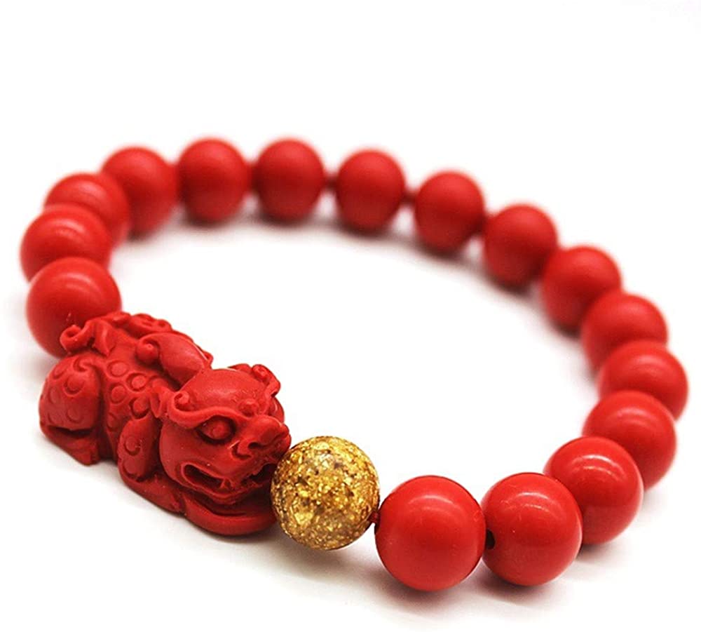 Pixiu Natürliche Stein Armband Männer Frauen Chinesischen Feng Shui Pi Xiu Roten Perlen Armband Gold Reichtum und Gute Glück Unisex armbänder