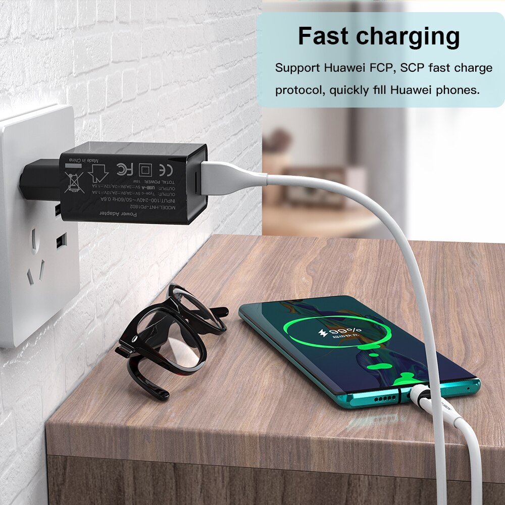 KEYSION PD Fast Charger 18W Dual USB Quick Charge 3.0 Charger For iPhone 13 12 11 Samsung Xiaomi Mobile Phone Charger Adapter