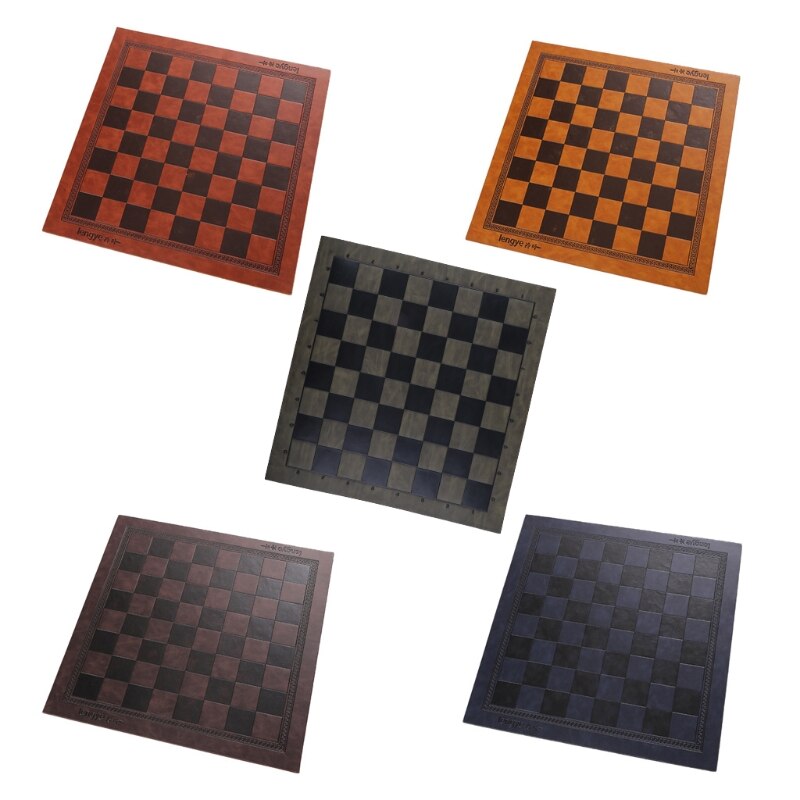 Reliëf Lederen Internationale Schaken Bordspellen Mat Checkers Universele Schaakbord