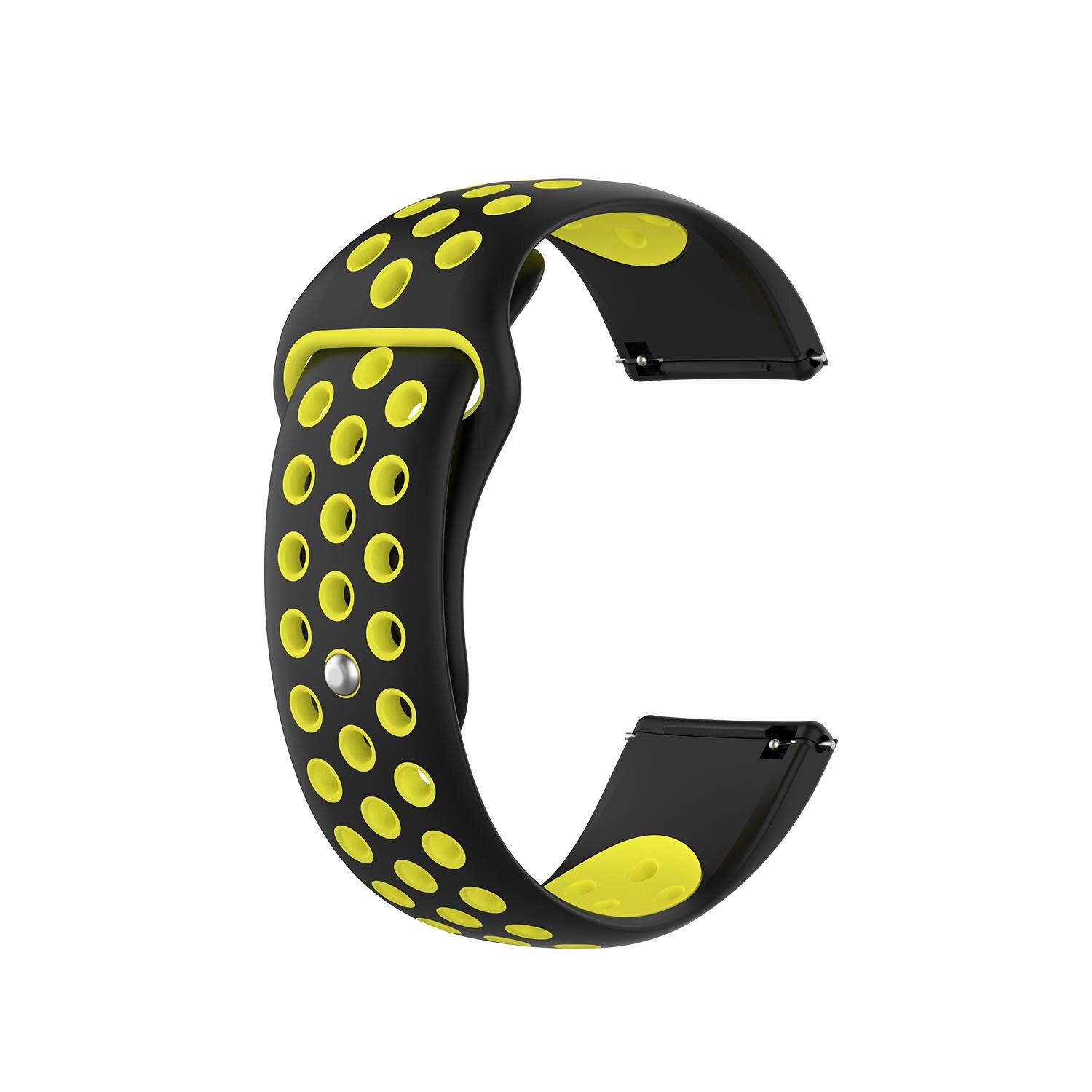 1pc silikon Armbinde runde See keine Teilt handgelenk Gurt Ersatz Sport Band Clever Uhr für Fitbit Versa 2/lite /class Serie: 06 schwarz gelb
