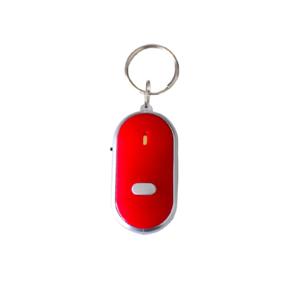 Sans fil sifflet clé Finder porte-clés pour femmes hommes Anti-perte dispositif porte-clés électronique Anti-vol Ellipse plastique clé recherche: Red