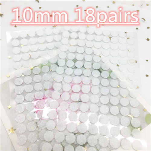 40pair 25mm Colorful Velcros Adhesive Self Adhesive Fastener Tape Hooks And Loops Strong Glue Magic Tape Dot Sticker Nylon Disc: 10mm white 18pairs
