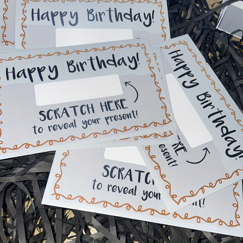 10pcs, DIY Birthday Cards, Scratch Off Cards, Surprise Card, Birthday For Boyfriends And Girlfriends, Date N