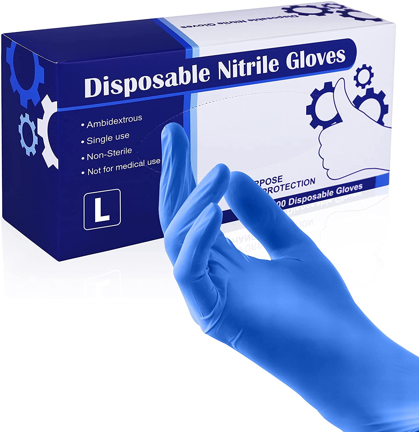 100pcs Disposable Latex Gloves Free Powder-Free Exam Glove Size Small Medium Large X-Large Nitrile Vinyl Hand