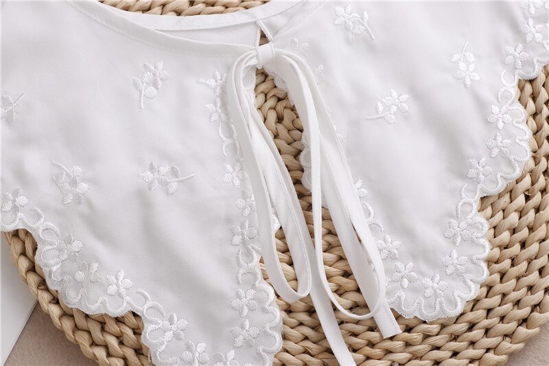 Sitonjwly Witte Sjaal Pop Nep Kraag Vrouwelijke Overhemd Valse Kraag Dames Afneembare Half Shirt Revers Blouse Shawl Wrap Decoratie
