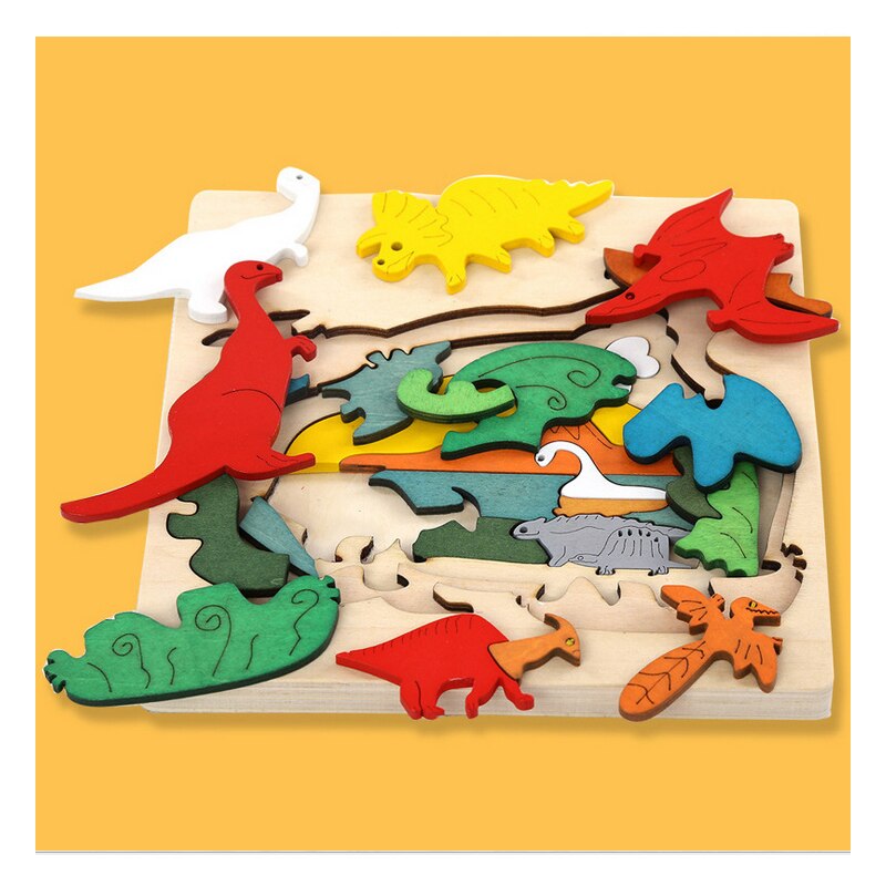 Creativo Fai Da Te A Più Strati Bambini di Assemblaggio Jigsaw Puzzle Educativi Strumenti di Apprendimento di Legno 3d Puzzle Giocattoli Del Bambino Del Fumetto Dei Capretti N027