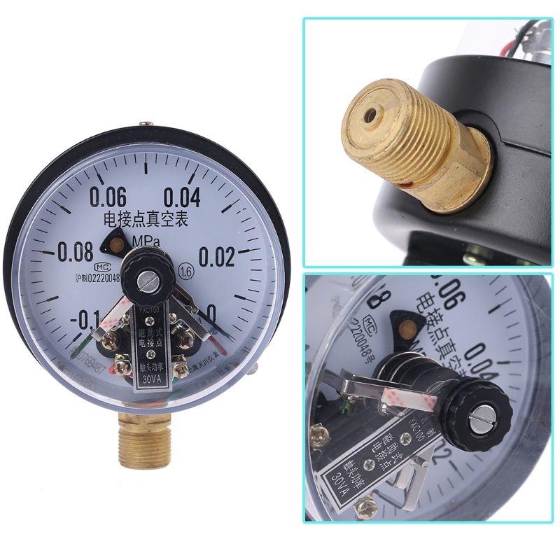 YXC-100 4'' -0.1MPa 30VA Electric Contact Vacuum Pressure Gauge Water Pump Pressure Magnetic Assistant Control Equipment R9JF