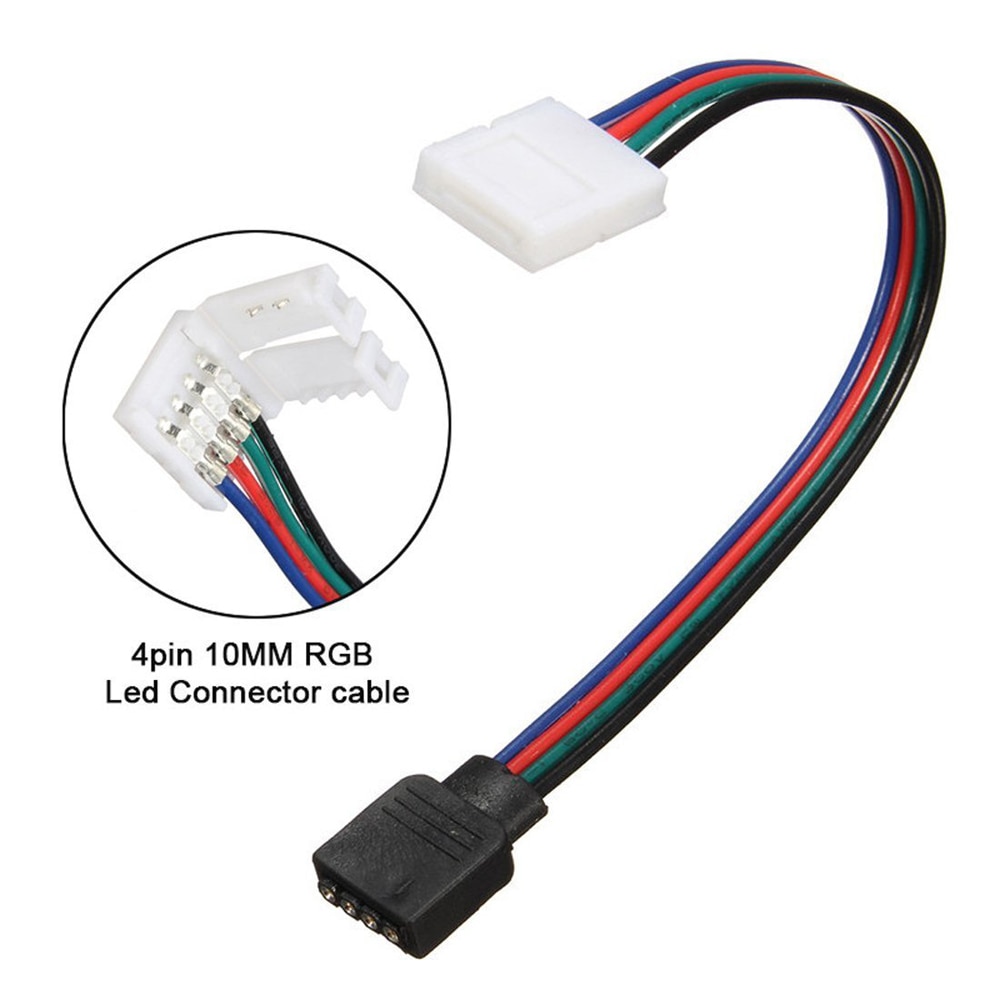15cm 5050 rgb 4- pinner ledet stripe lys kontakter ledning kvinnelig kabel stripe til strømadapter 4 pin 10mm forlengelseskontakt 5 stk / mye
