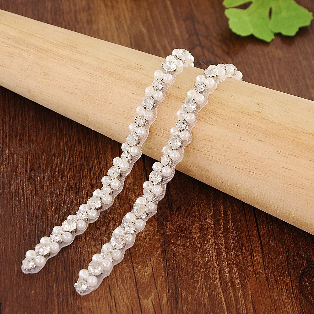 TOPQUEEN Wedding Belt for Bride Dress Pearl Rhinestone Trim Crystal Female Accessories Women Party Belt Bride pearl ribbon S381