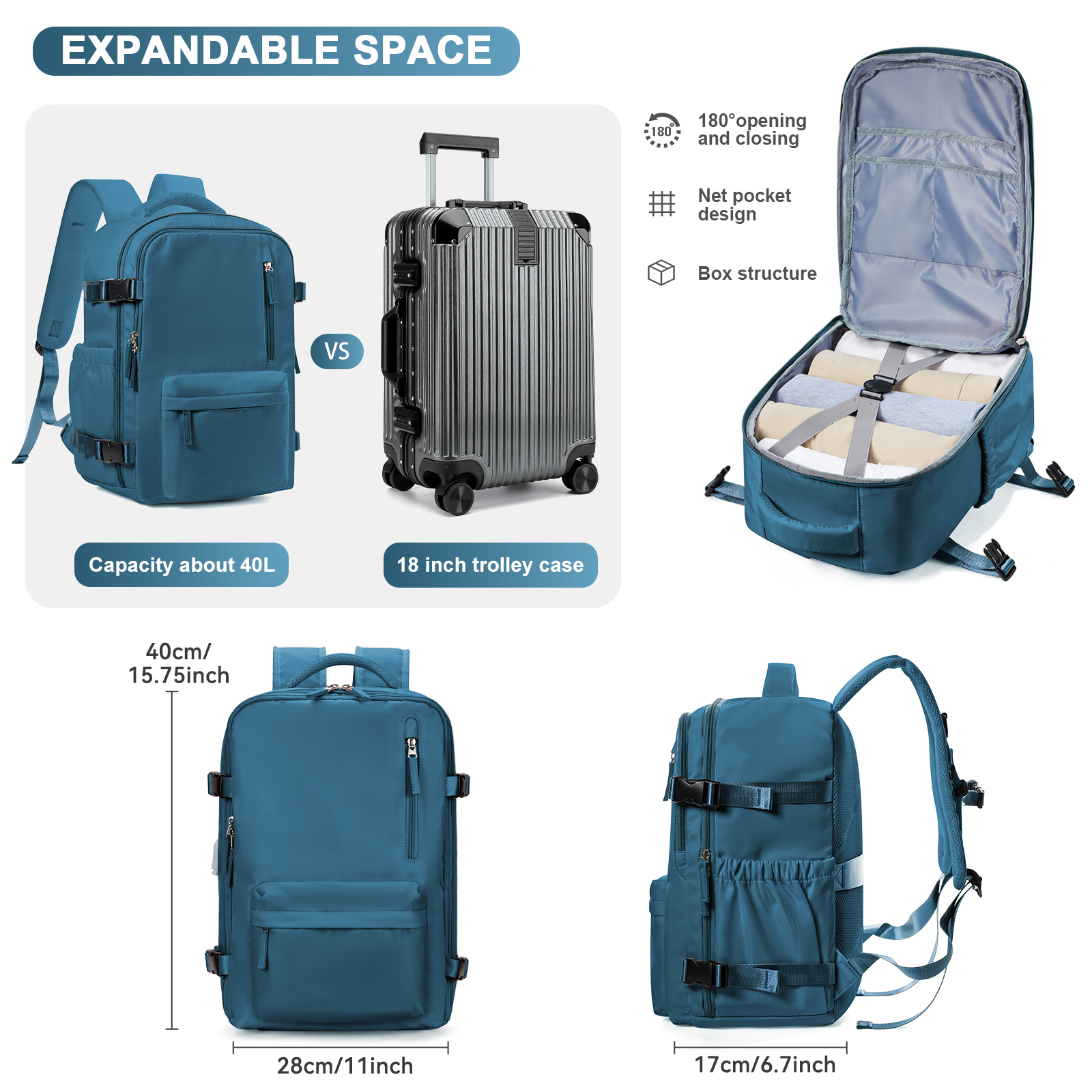 Waterproof Backpack Ryanair 40x20x25 Cabin Bag for Men Women Airplane Travel Backpack Laptop backpack bag Cabina Carry ons