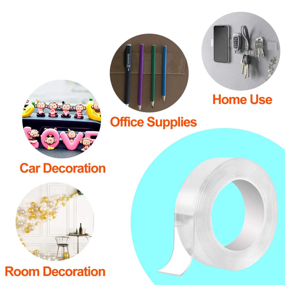 Durable 1M/2M/3M Nano Tape Double Sided Tape Transparent No Trace Reusable Waterproof Adhesive Tape Cleanable