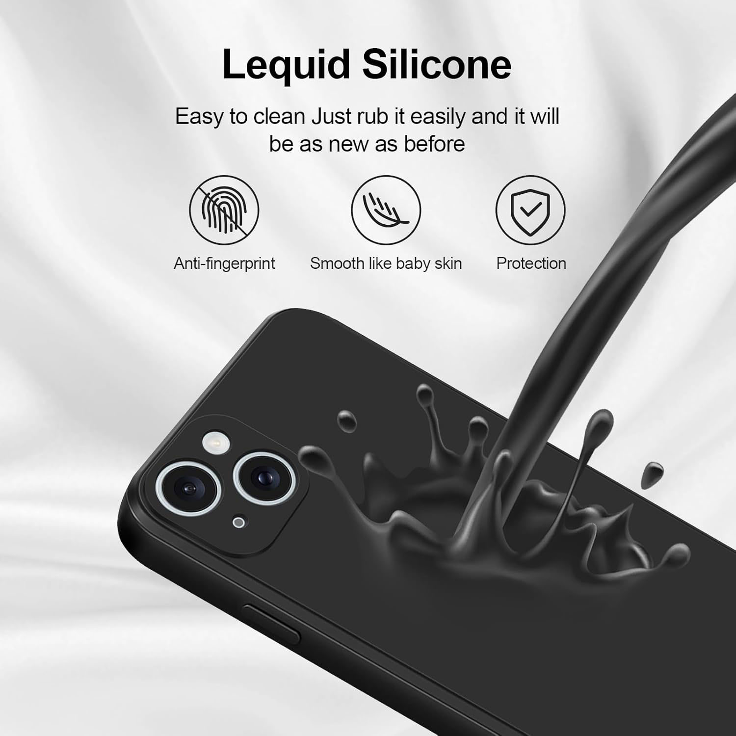 Siliconen hoesje voor iPhone 15 14 13 12 11 Pro Max Volledig bedekt Zwart Schokbestendig Telefoonhoesje Cover Voor iPhone X XS MAX XR 6 7 8 Plus