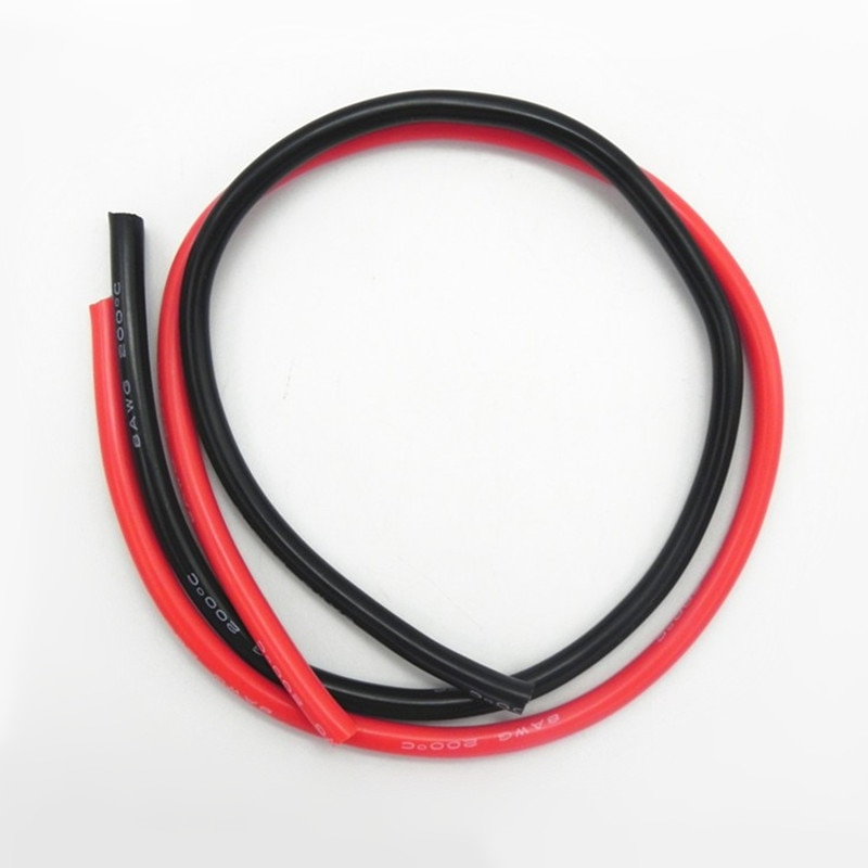 Cable eléctrico estañado AWG de 2 metros, 10/12/14/16 metros, 2 unids/lote, Cables trenzados de cobre Flexible de silicona para RC