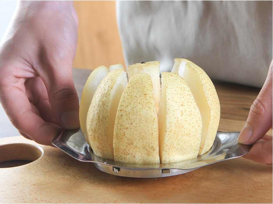 Kjøkkenutstyr rustfritt stål eple kutter skiver grønnsak frukt verktøy kjøkken tilbehør eple lett kuttet skiver kutter