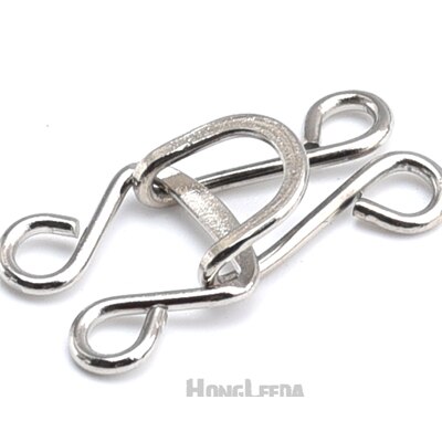 50 set/lote grande de metal latón gancho/gancho de ojo 16 # pantalones/falda/pantalón/gancho para ropa ojos níquel plata negro color níquel: NICKEL