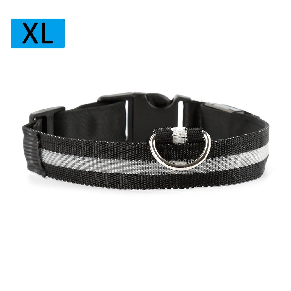 Nylon LED Pet Dog Collar Dogs Luminous Fluorescent Collars Night Safety Flashing Glow Collar In The Dark Pet Supplies: colorful