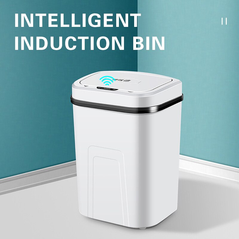 15L Smart Induction Trash Can Wireless Sensor Automatic Garbage Bin Home intelligent Electric Waste Bins Kitchen Bathroom