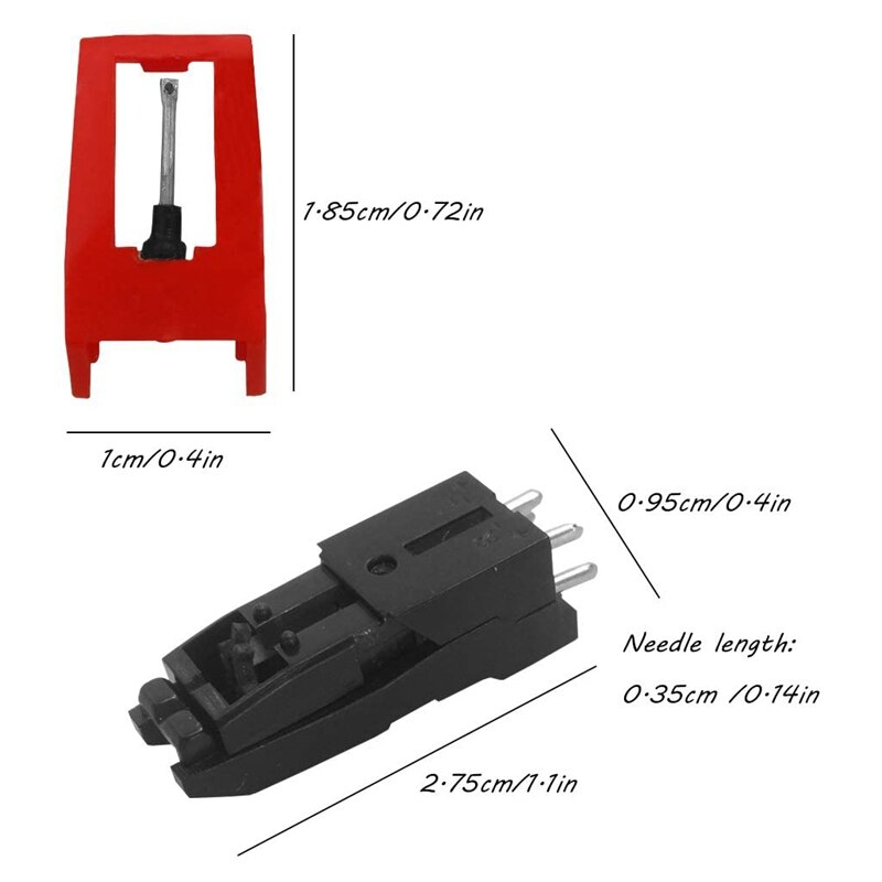 Vinyl Turntable Stylus Cartridge Met Universele Vervanging Stylus, 1 Draaitafel Phono Cartridge En 1 Lp Phono Stylus