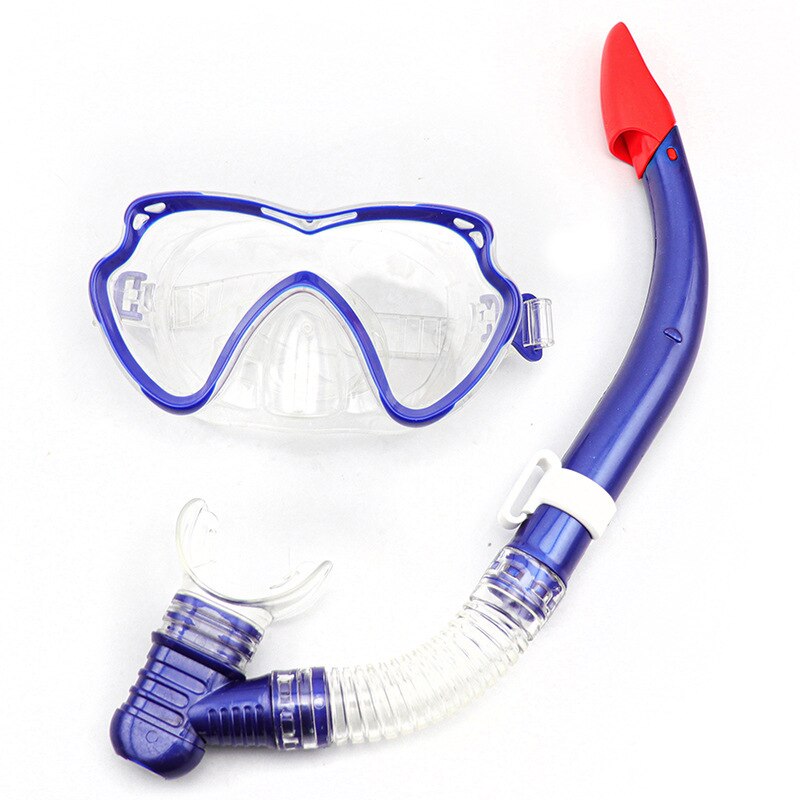 Snorkel Diving Mask Set Anti-fog Adult Swimming Diving Goggle With Breathing Tube Underwater Accessories: Blue