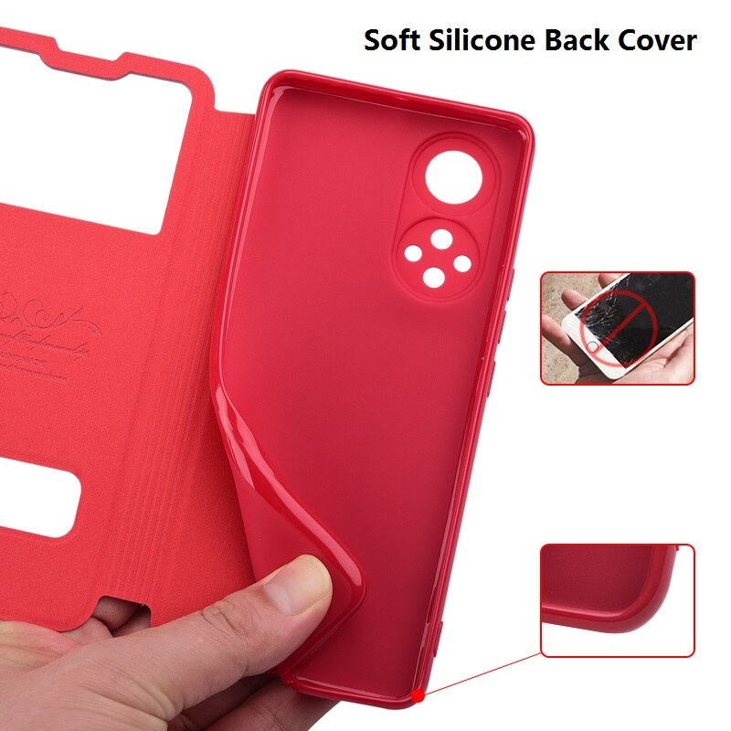 Inteligentne etui na okno dla honoru 50 Pro Honor 50 se etui na telefon magnes klapki skórzane etui na Honor 50 Pro se etui Honor50 Pro Funda