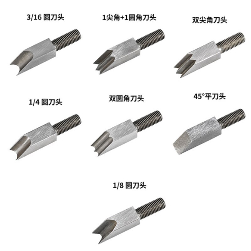 Multifunction Woodworking Edge Corner Plane 45 Degree Bevel Manual Planer Chamfering and Trimming Mini Hand Tool: 7pc cutter head