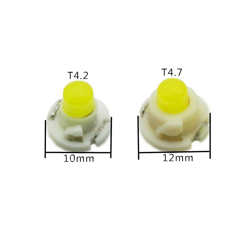 10PCS T3 T4.2 T4.7 LED COB 1SMD 12V Dashboard Winding Light Bulbs Warning Indicator Light Interior Light White Red Blue Green
