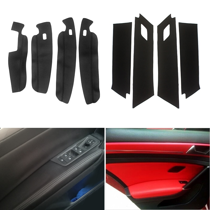4 Stuks Auto-Styling Microfiber Lederen Deur Panelen Guard/Deur Armsteun Panel Cover Beschermende Trim Voor Vw Touran