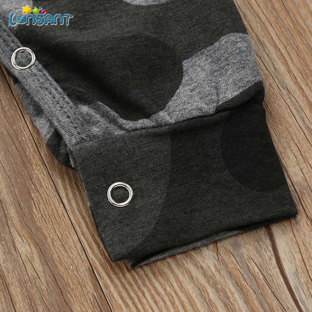Lonsant com capuz roupas do bebê infantil menino menina manga longa impresso macacão de bebê macacão de verão roupa recém-nascido n30