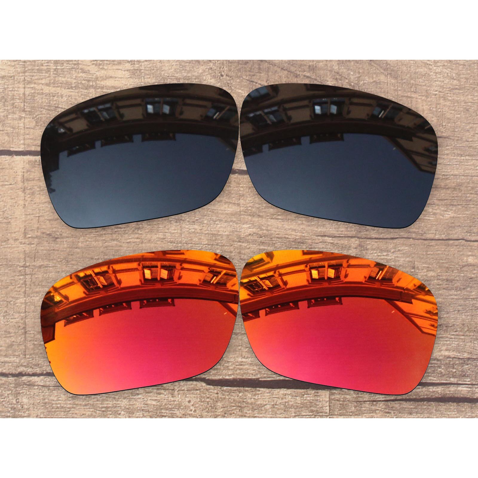 Vonxyz – lentilles polarisées de remplacement, 20 choix de couleurs, monture pour Oakley Mainlink XL OO9264: Black-Ruby