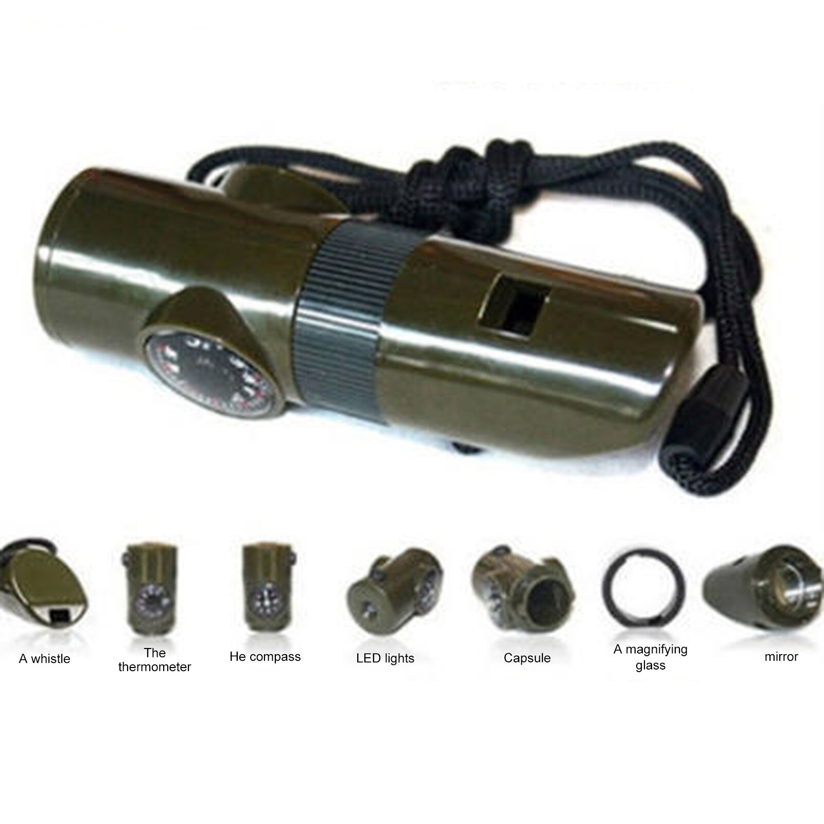 7 In 1 Fluitje Sporten Zoals Grote Sound Whistle Pitloze Fluitje Professionele Voetbal Basketbal Scheidsrechter Fluitje Outdoor Sport