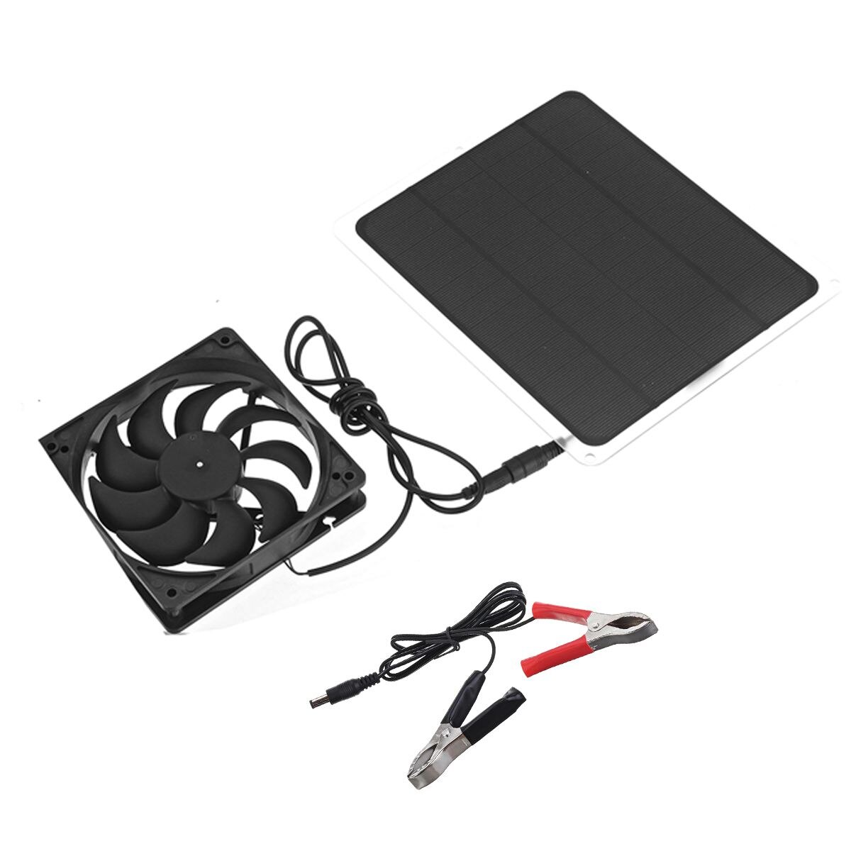Usb solpanel drevet blæser 12v 10w solar mini ventilator til kæledyr hus drivhus rv tag udstødningsventilator bil oplader klip kabel