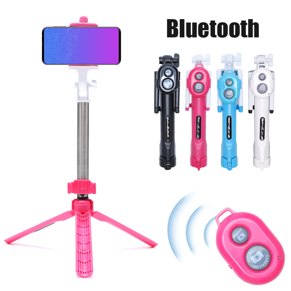 Draagbare 3 In 1 Draadloze Bluetooth Selfie Stok + Mini Selfie Statief Met Afstandsbediening Voor Mobiele Telefoon