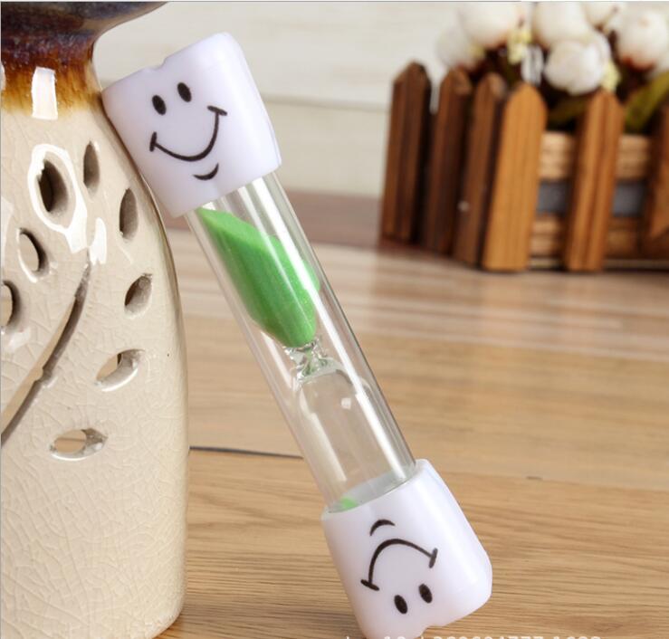 3 Minutes Smiling Face sand timer Decorative Household Items Kids Toothbrush Timer Sand Clock: green