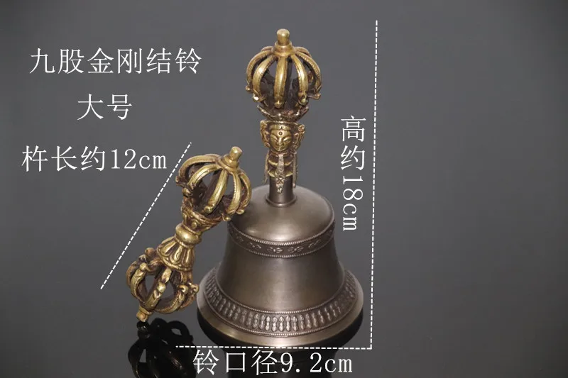 Nepal Tibetaanse Klokken Klinken Handgemaakte Koperen Vajra Bel En Stamper Meditatie Tool Geluid Genezend Instrument Boeddhist Levert: Lavendel