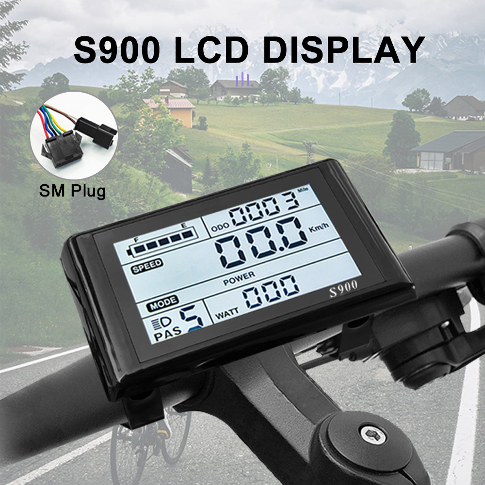 Electric Bike S866 Display S900 UKC1 M3 M5 LCD Panel Screen with SM/Waterproof Plug Matching JN controller Bicycle Accessories: light yellow