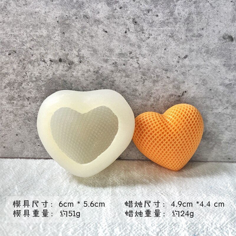 Heart Shape Silicone Mold Candle Mold DIY Crystal Epoxy Candle Aromatherapy Heart Mousse Cake Chocolate Mould Tool: 01