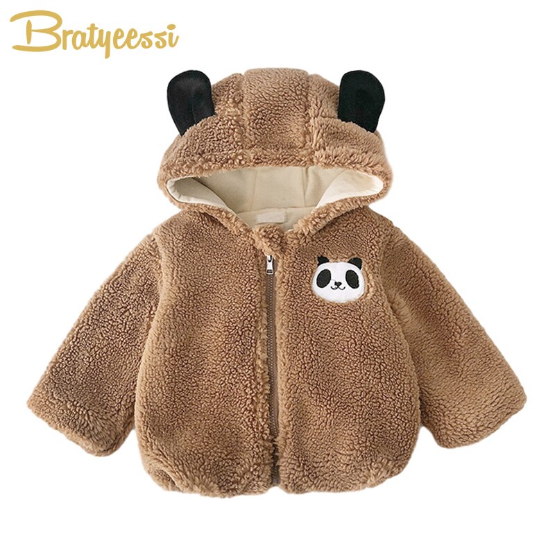 Schattige Baby Jas Jas Winter Herfst Cartoon Hooded Fleece Pluche Dikke Kinderen Jassen Bovenkleding Baby Meisje Jongen Kleding